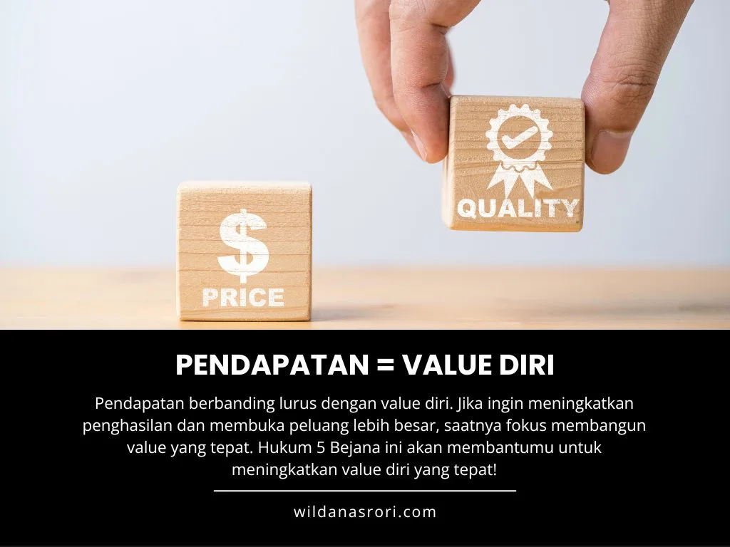 Income yang Kita Dapatkan Relevan dengan Value yang Kita Miliki